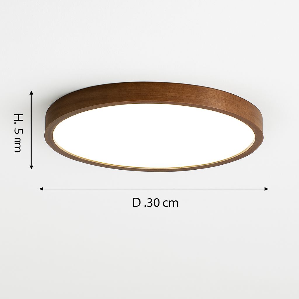 Moderne LED plafondlamp in geometrische houten vorm Evelyn
