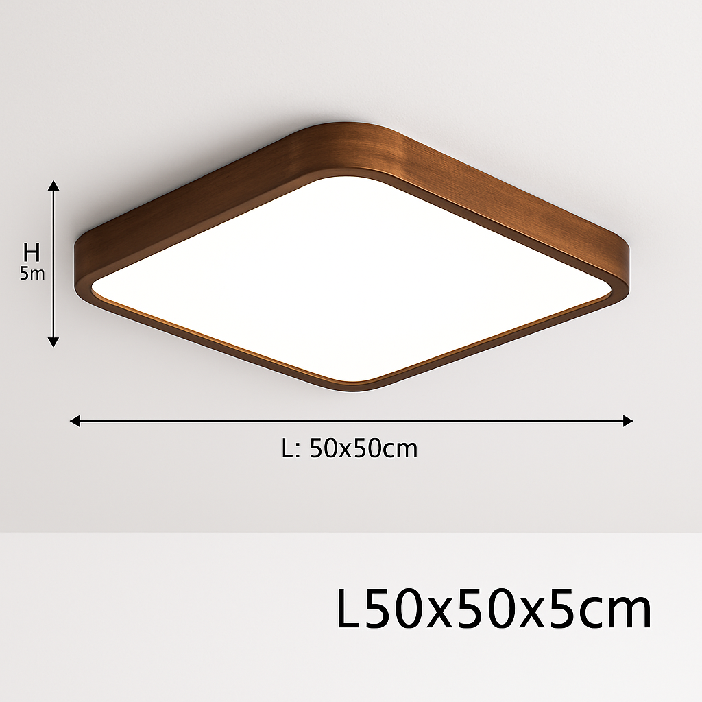 Moderne LED plafondlamp in geometrische houten vorm Evelyn