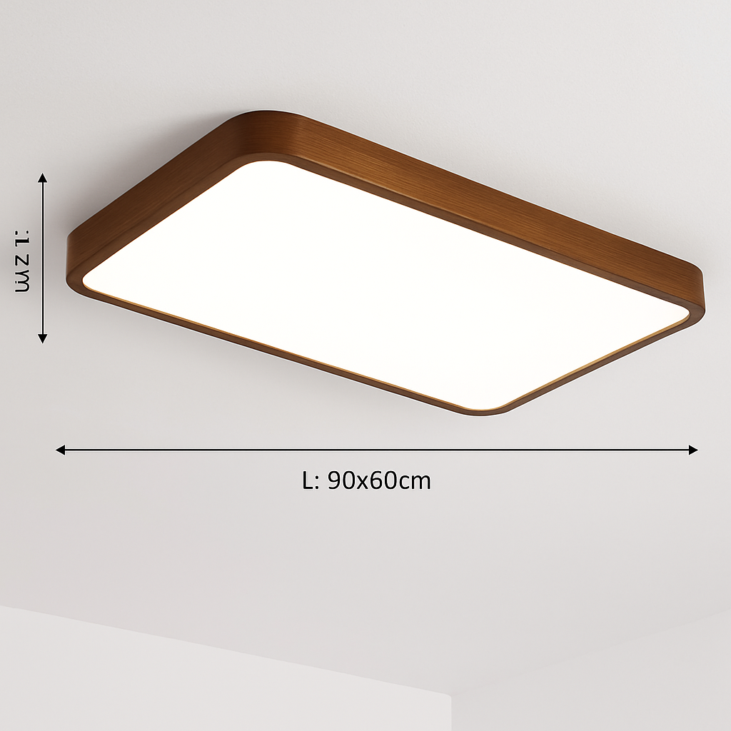 Moderne LED plafondlamp in geometrische houten vorm Evelyn