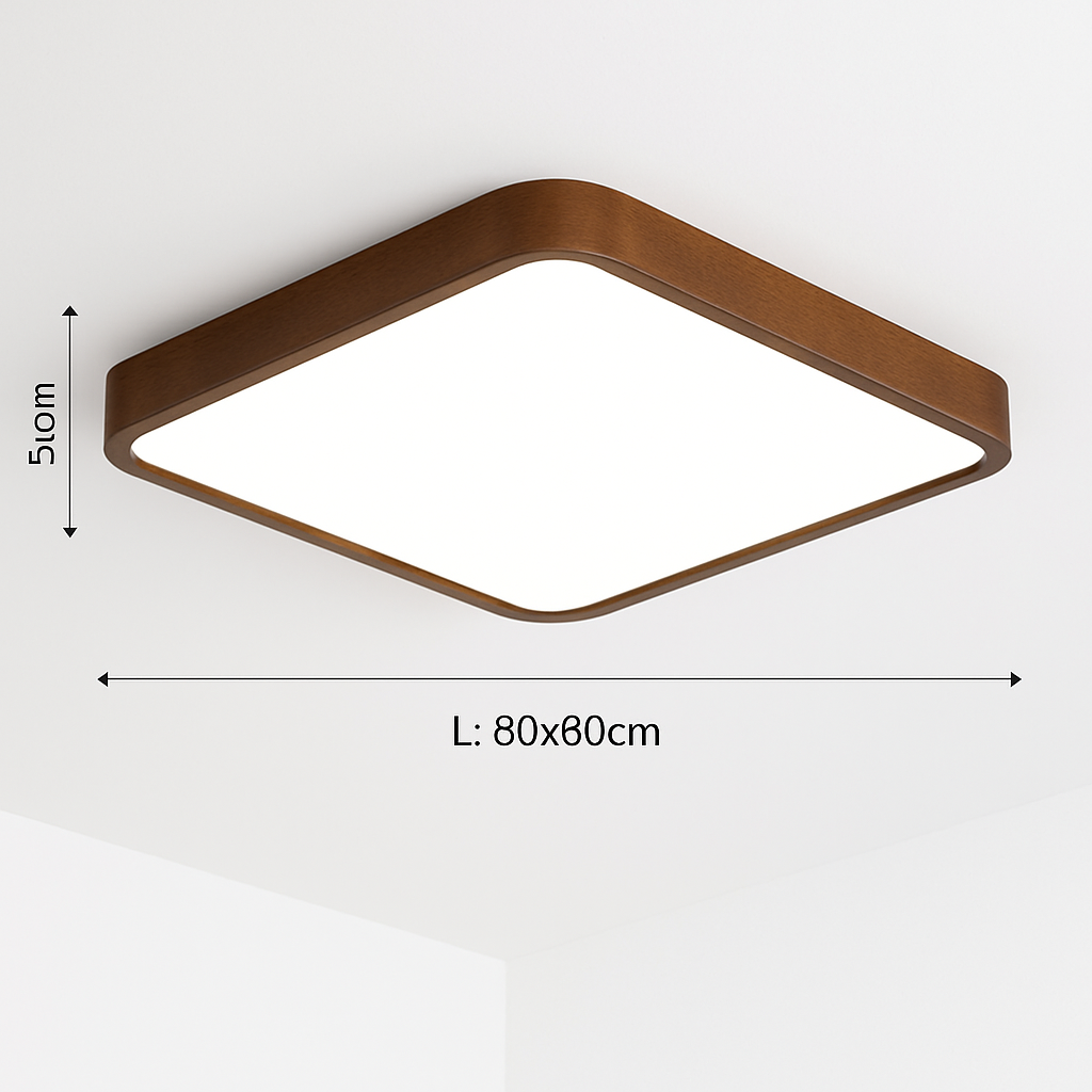 Moderne LED plafondlamp in geometrische houten vorm Evelyn