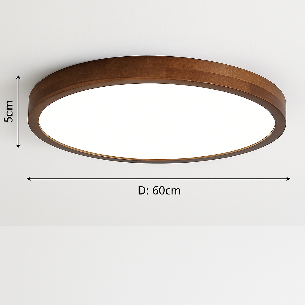 Moderne LED plafondlamp in geometrische houten vorm Evelyn