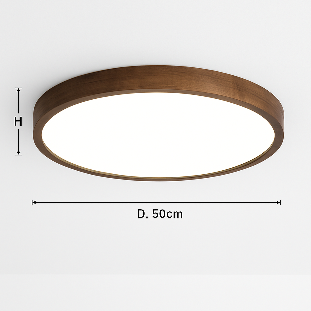 Moderne LED plafondlamp in geometrische houten vorm Evelyn