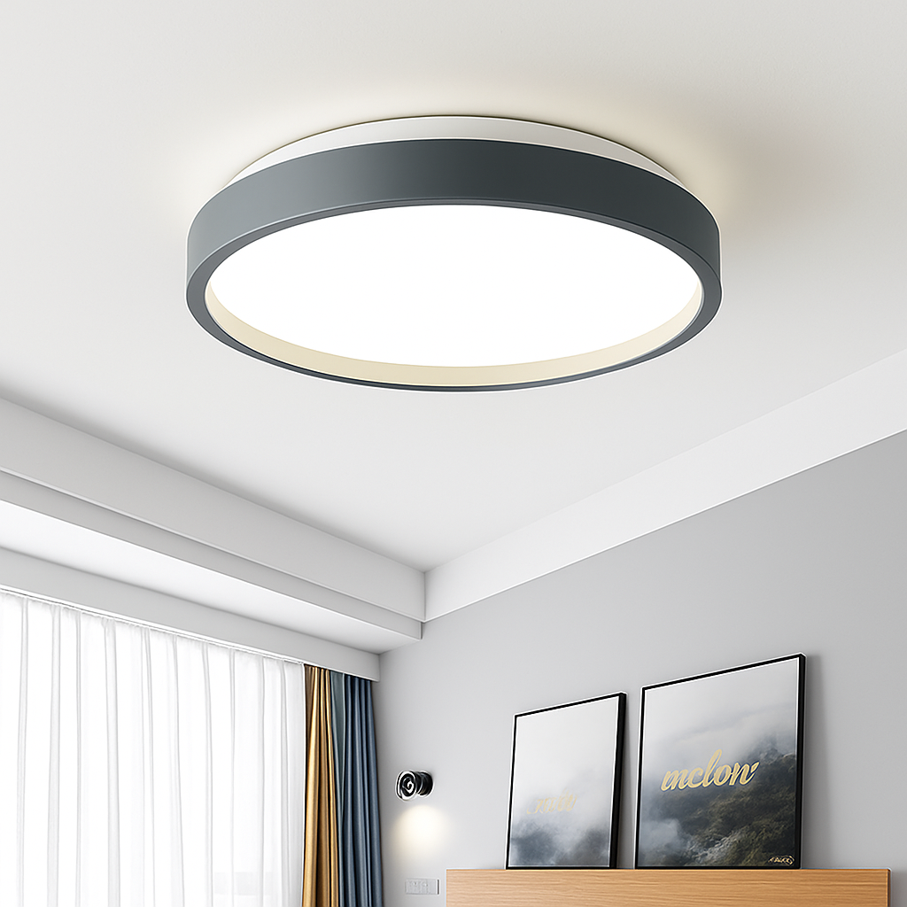 Moderne LED metalen plafondlamp cirkelvormig en slank Glenn