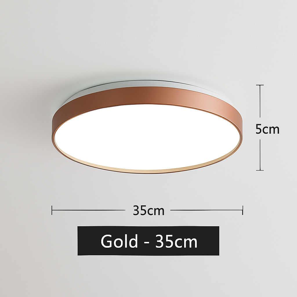 Moderne LED metalen plafondlamp cirkelvormig en slank Glenn