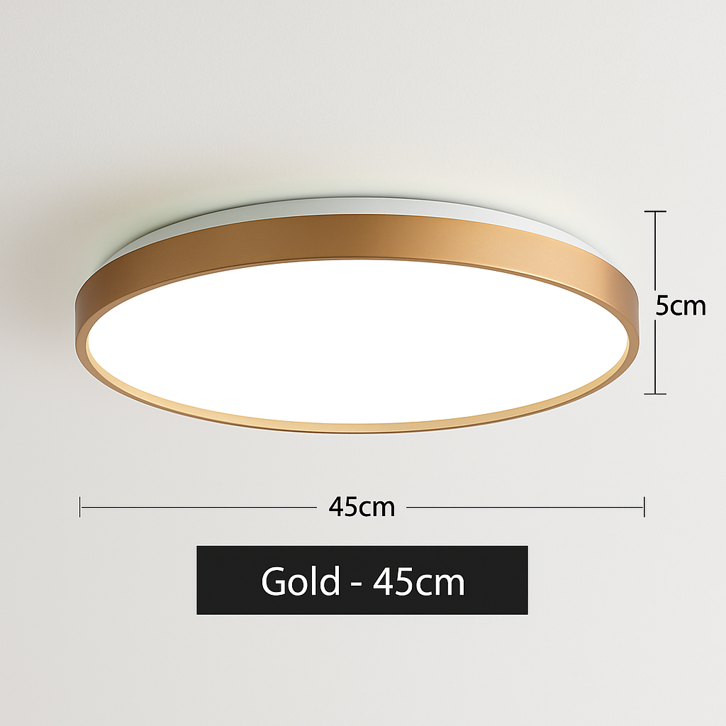 Moderne LED metalen plafondlamp cirkelvormig en slank Glenn