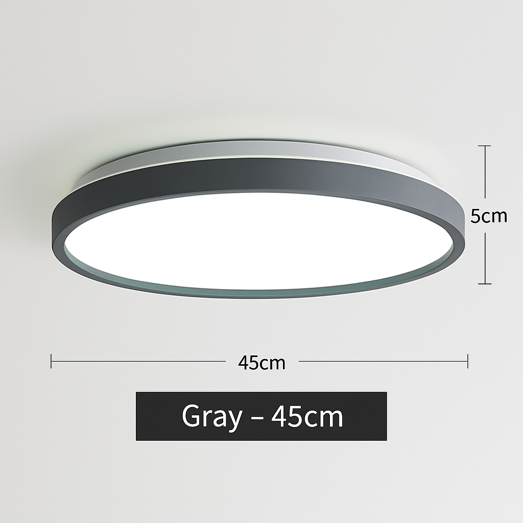 Moderne LED metalen plafondlamp cirkelvormig en slank Glenn