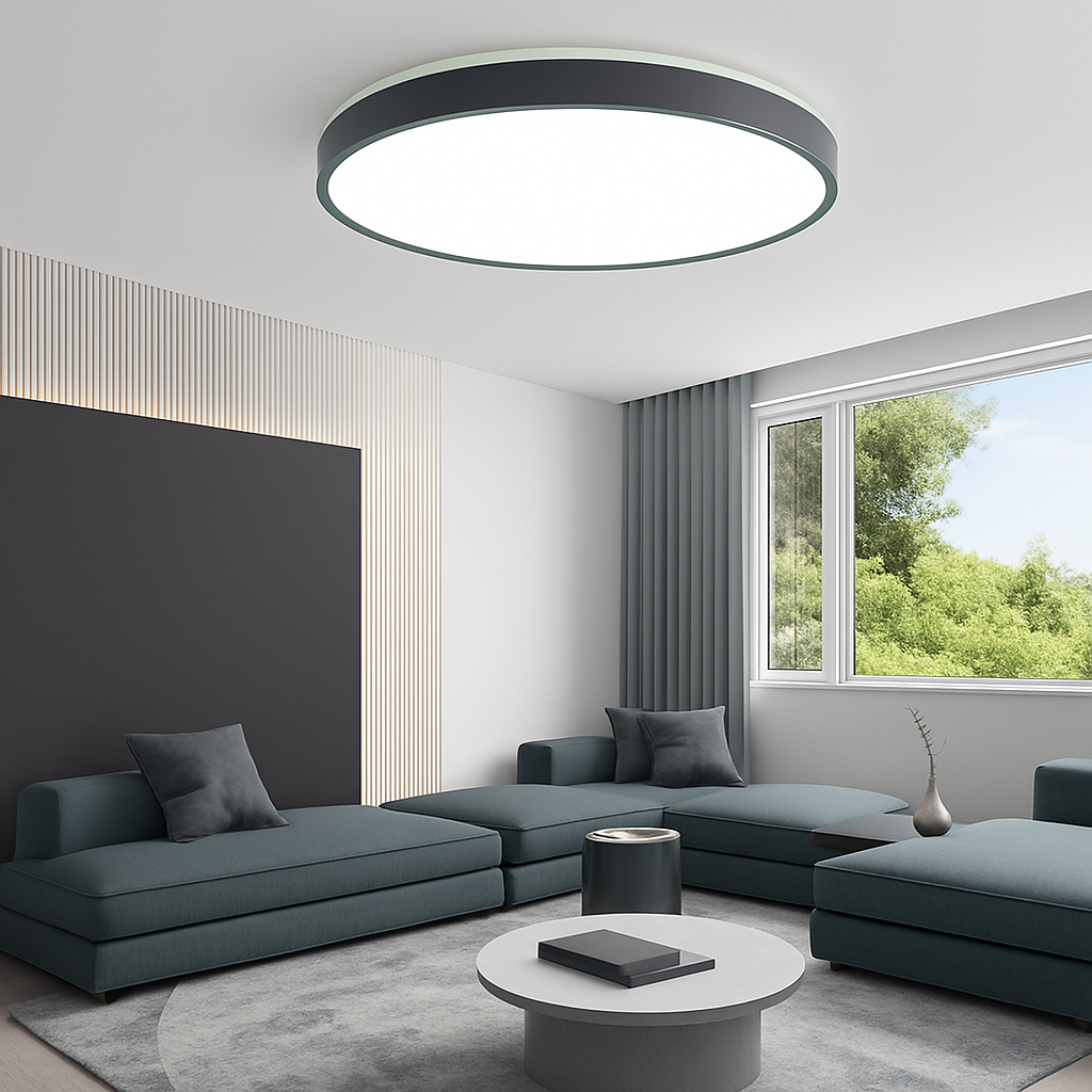 Moderne LED metalen plafondlamp cirkelvormig en slank Glenn