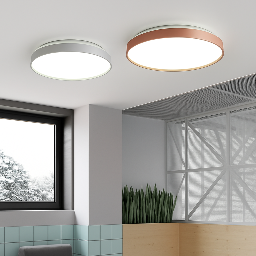 Moderne LED metalen plafondlamp cirkelvormig en slank Glenn