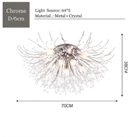moderne creatieve ronde design kristallen plafondlamp paardenbloem