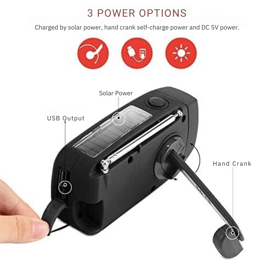 Draagbare Multifunctionele Handcrank Radio