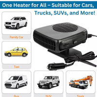 12V Draagbare Autokachel met 360° Draaibare Basis