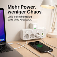 Stekkerdoos met 3 stopcontacten | Meerdere stekkerdozen met USB & schakelaar | PowerGrid