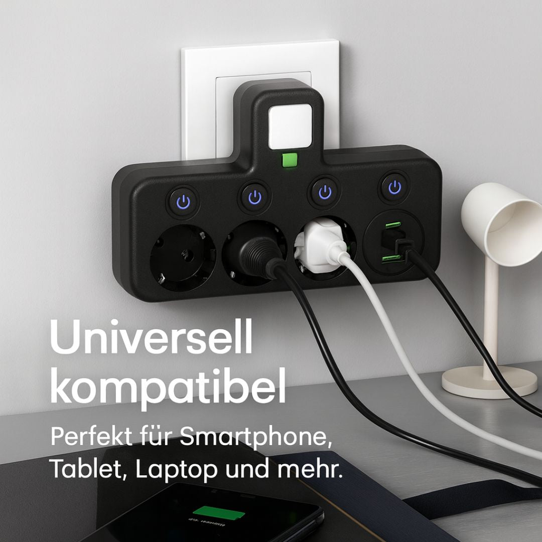 Stekkerdoos met 3 stopcontacten | Meerdere stekkerdozen met USB & schakelaar | PowerGrid