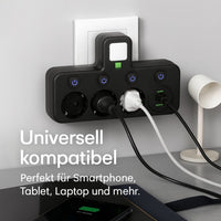 Stekkerdoos met 3 stopcontacten | Meerdere stekkerdoos met USB & schakelaar | PowerGrid