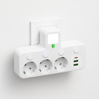 Stekkerdoos met 3 stopcontacten | Meerdere stekkerdoos met USB & schakelaar | PowerGrid