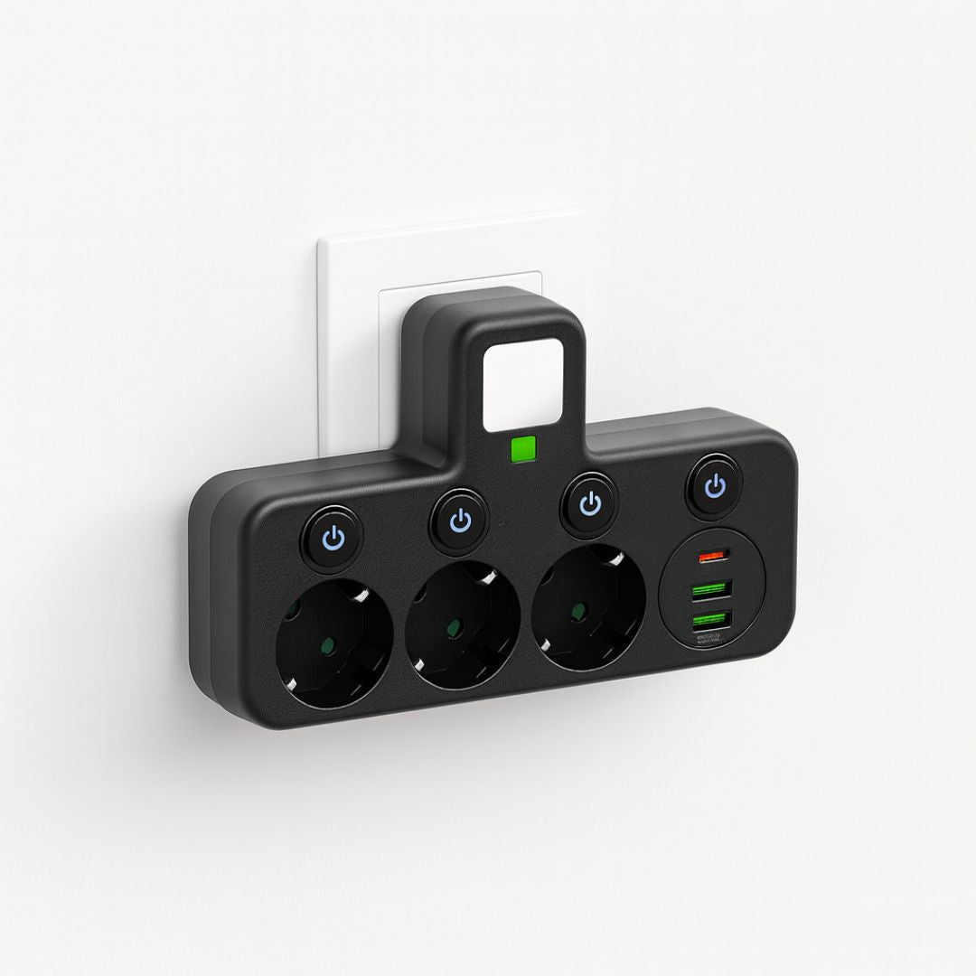 Stekkerdoos met 3 stopcontacten | Meerdere stekkerdozen met USB & schakelaar | PowerGrid