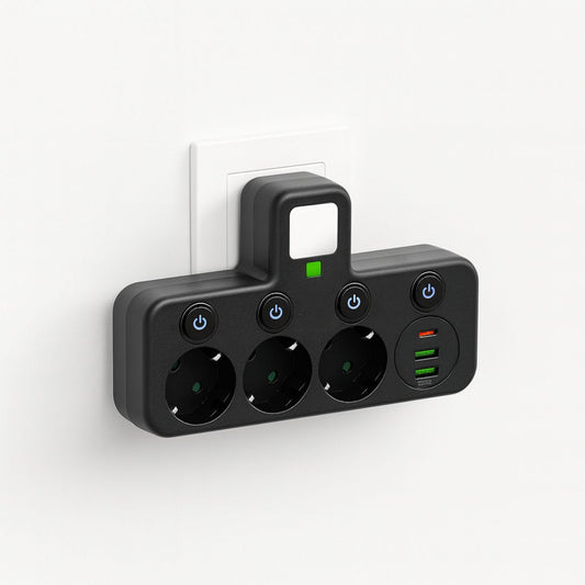 Stekkerdoos met 3 stopcontacten | Meerdere stekkerdozen met USB & schakelaar | PowerGrid