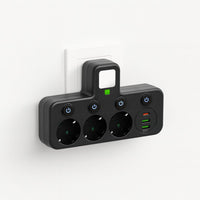 Stekkerdoos met 3 stopcontacten | Meerdere stekkerdoos met USB & schakelaar | PowerGrid