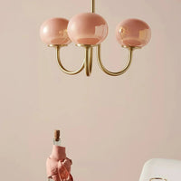 Retro glamour hanglamp met bolvormige lampenkappen