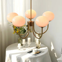 Retro glamour hanglamp met bolvormige lampenkappen