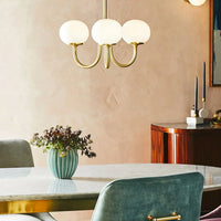 Retro glamour hanglamp met bolvormige lampenkappen