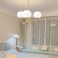 Retro glamour hanglamp met bolvormige lampenkappen