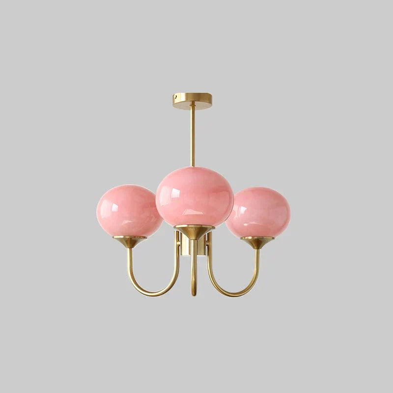 Retro glamour hanglamp met bolvormige lampenkappen