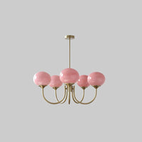 Retro glamour hanglamp met bolvormige lampenkappen