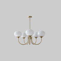 Retro glamour hanglamp met bolvormige lampenkappen