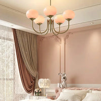 Retro glamour hanglamp met bolvormige lampenkappen
