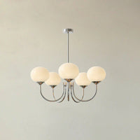 Retro glamour hanglamp met bolvormige lampenkappen