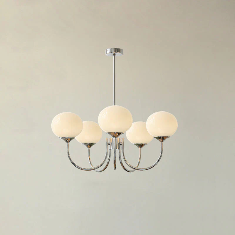 Retro glamour hanglamp met bolvormige lampenkappen