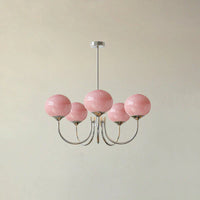 Retro glamour hanglamp met bolvormige lampenkappen