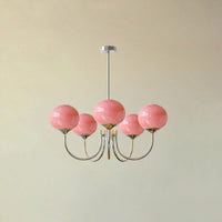 Retro glamour hanglamp met bolvormige lampenkappen