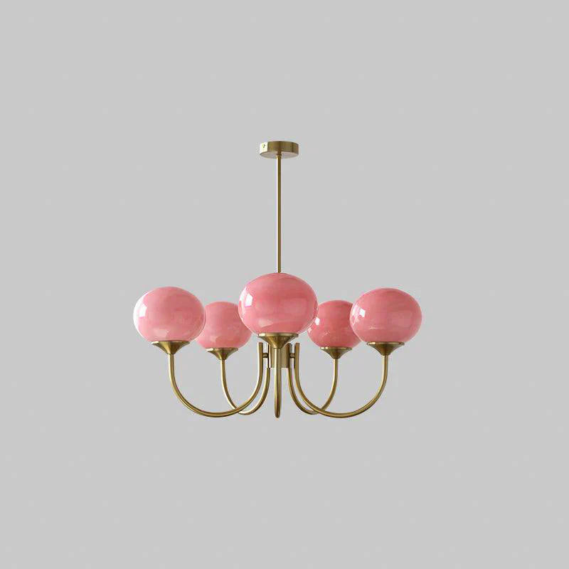 Retro glamour hanglamp met bolvormige lampenkappen