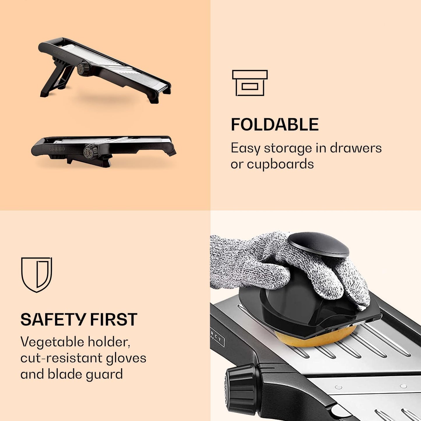 Skanto | Premium voedsel snijder met snijbestendige handschoenen