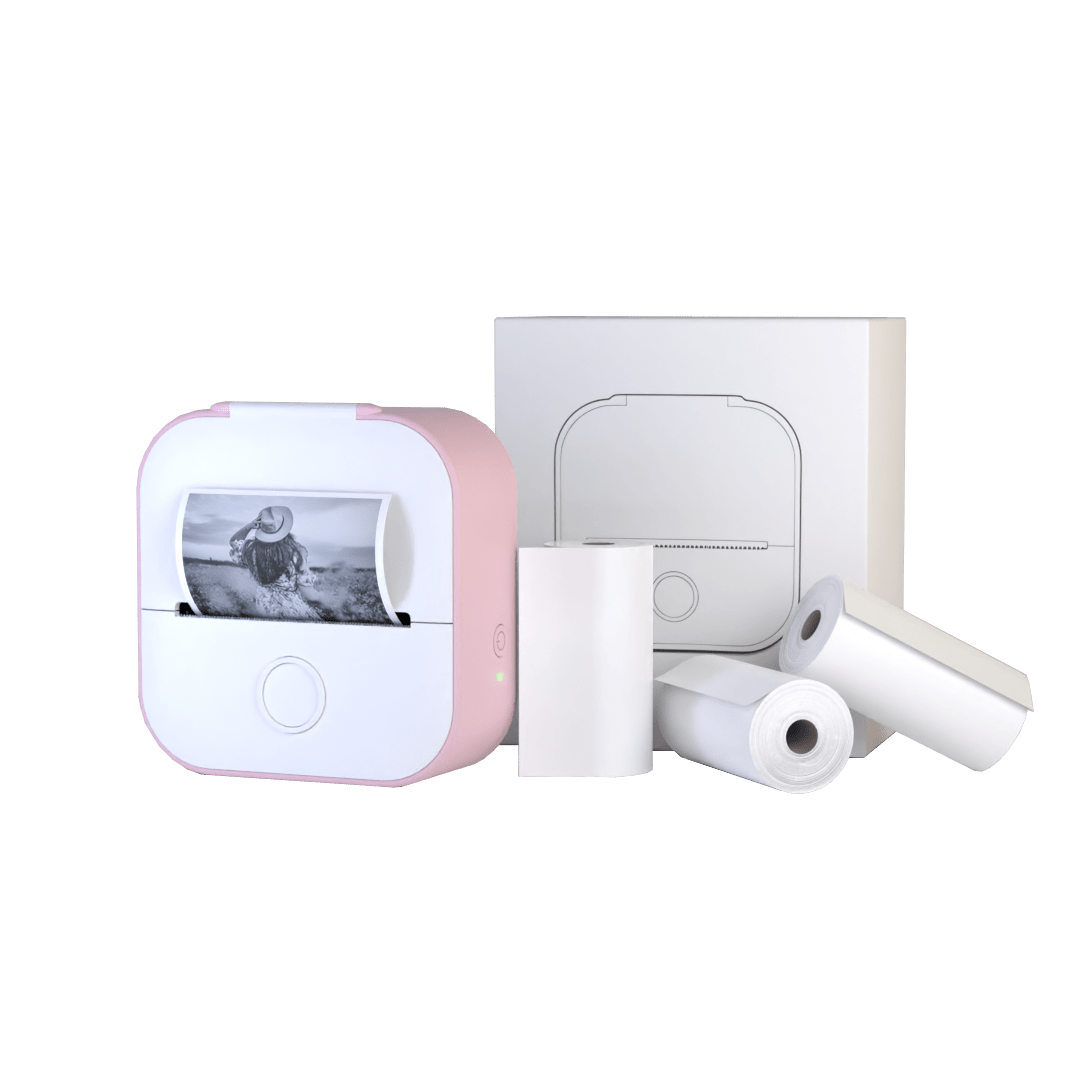 Draagbare printer met 4 stickerrollen