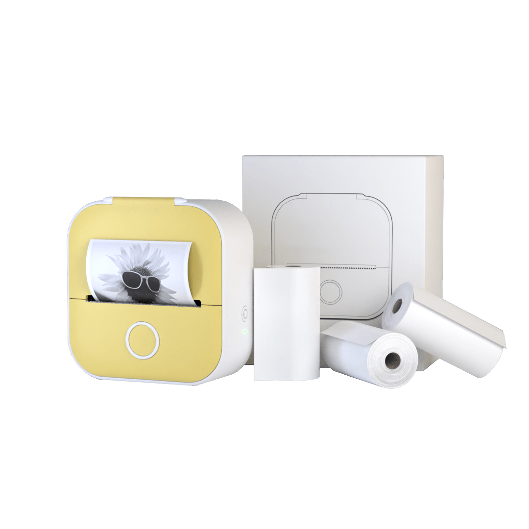 Draagbare printer met 4 stickerrollen