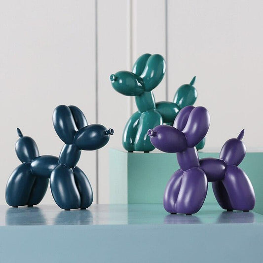 Artisano Luxe Ballon Hond Sculptuur | Exquisite handgemaakte hars kunstwerk dat een speelse touch toevoegt aan elke luxe decor