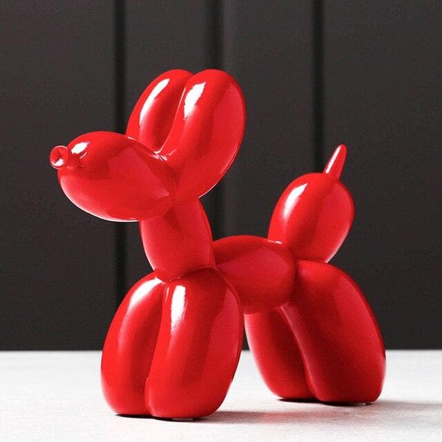 Artisano Luxe Ballon Hond Sculptuur | Exquisite handgemaakte hars kunstwerk dat een speelse touch toevoegt aan elke luxe decor