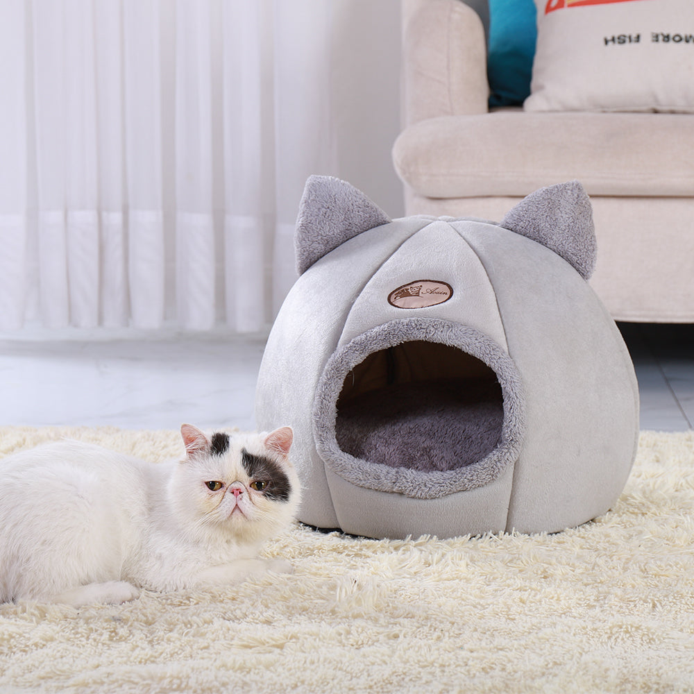 Comfy Paws Kattengrot | Pluche, beschermend en probleemloze verzorging Een stijlvol, knus hoekje voor het comfort en de veiligheid van je kat.