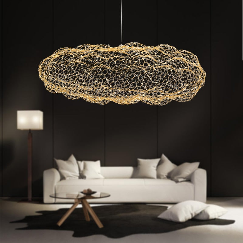 Celestra Cloud Lamp In IJzeren Art Deco Afwerking Met Sterachtige LED Dots