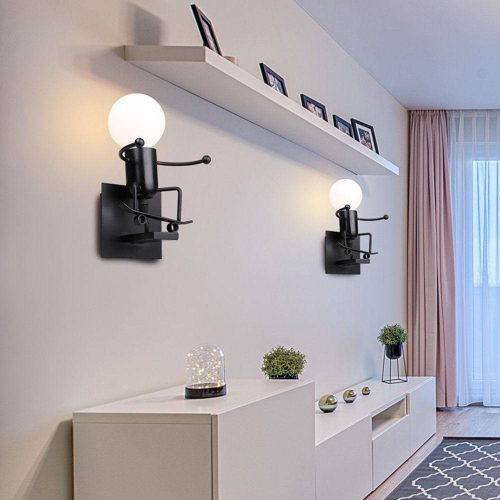 Retro kleur metalen robot wandlamp