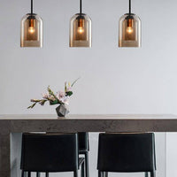 Suspensie ontwerp buis afgerond dubbel rookkleurig glas