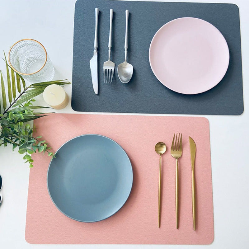 Moderne Rechthoek Waterdichte PU Leren Placemat