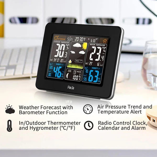 Skanto | Premium Draadloze Weerstation voor Thuis – Nauwkeurige Binnen- en Buitentemperatuurmonitoring
