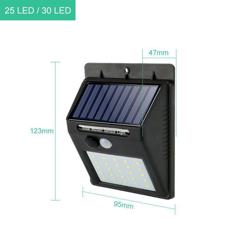 Zwarte zonne-LED wandlamp