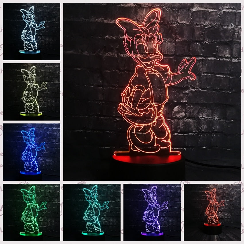 ToonLuxe 3D Nachtlampje | Levendige Mickey & Minnie LED slaapkamerlamp met afstandsbediening