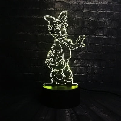 ToonLuxe 3D Nachtlampje | Levendige Mickey & Minnie LED slaapkamerlamp met afstandsbediening