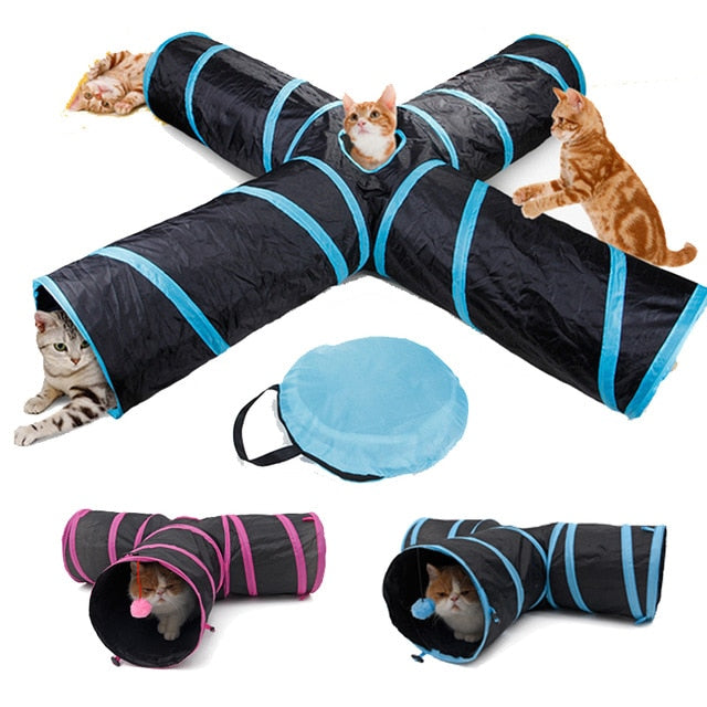 Kitty Speeltunnel | Interactieve tunnel voor katten Stimuleert spelen en ontdekken voor katten van alle leeftijden.